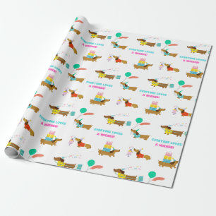 Papel De Presente Bachelorette Wiener e Dachshund Themed Party Box