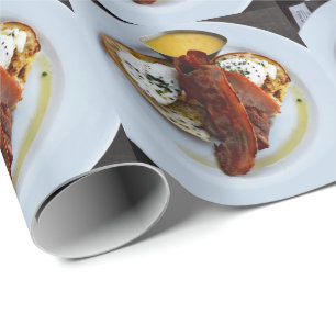 Papel De Presente Bacon E Ovos Em Pão De Coração Com Amor,