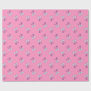 Papel De Presente Badminton Racquet Pink