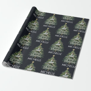 Papel De Presente Bailarina dançarina de Natal personalizada    