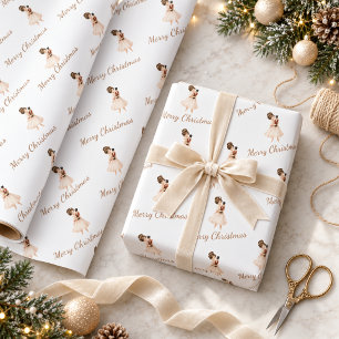 Papel De Presente Bailarina Dançarina do Quebra-Nozes Natal