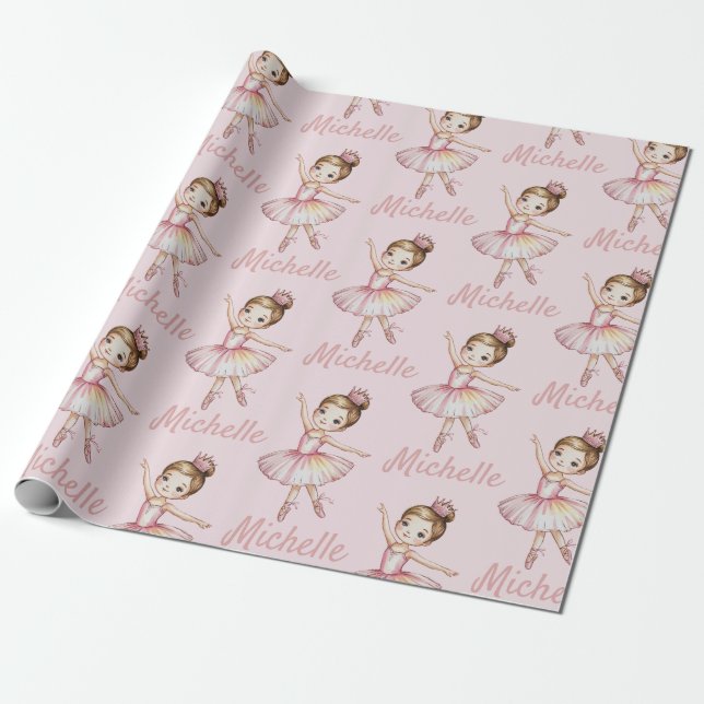 Papel De Presente Bailarina dançarina personalizada trendy (Desenrolado)