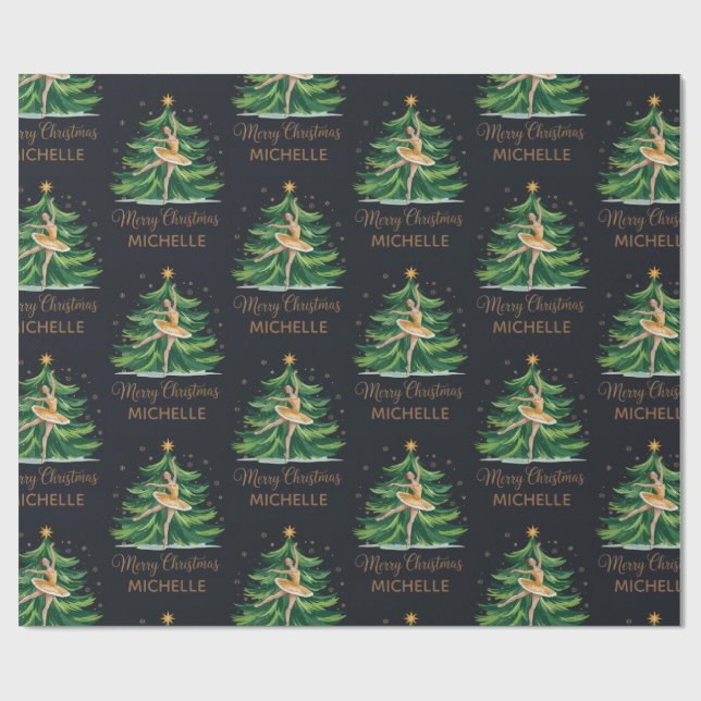 Papel De Presente Bailarina de balé de Natal personalizada     (Aberto)