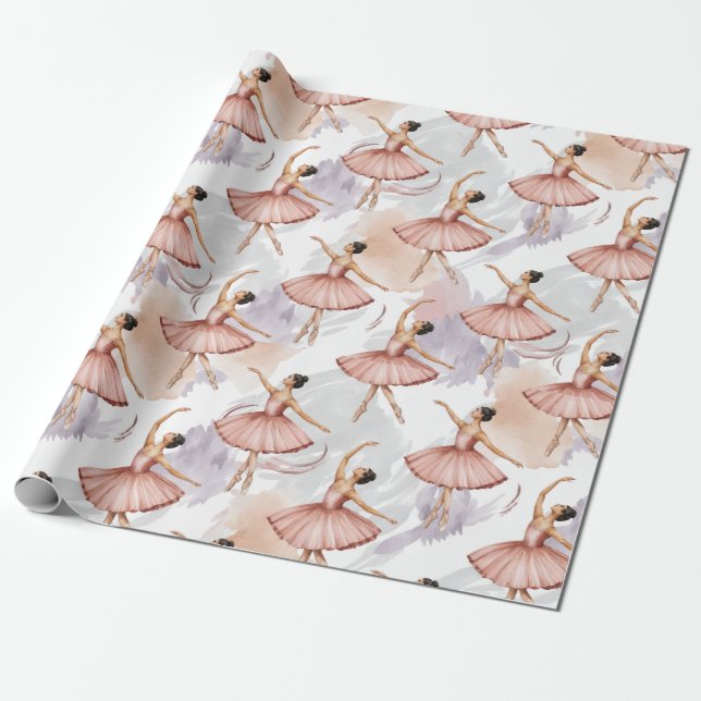 Papel De Presente Bailarina de ballet personalizada trendy     (Desenrolado)