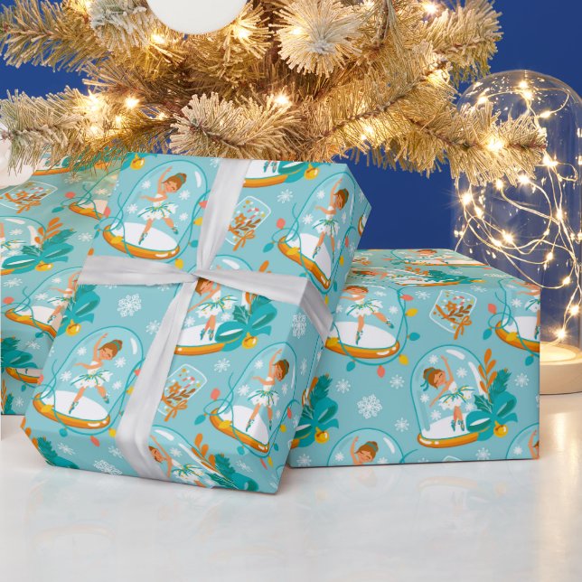 Papel De Presente Bailarina de Bola de Neve de Natal (Feriados)
