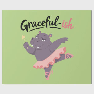 Papel De Presente Bailarina de Hipopótamo Graciosa-ish