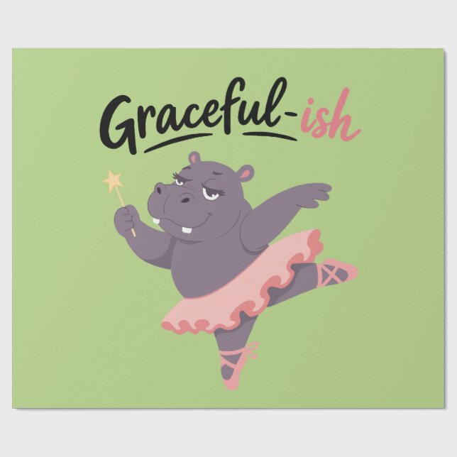 Papel De Presente Bailarina de Hipopótamo Graciosa-ish (Aberto)