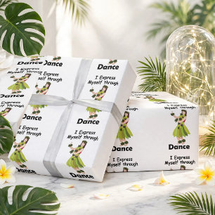 Papel De Presente Bailarina de Hula se Expressando Através da Dança