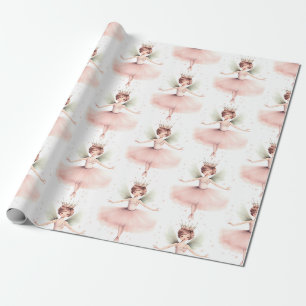 Papel De Presente Bailarina do Quebra-Nozes Ballet Rosa Menta