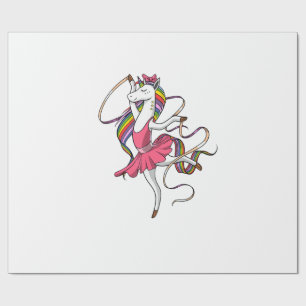 Papel De Presente Bailarina Unicórnio Arco-Íris Bailarina Mulheres M