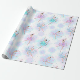 Papel De Presente Bailarinas de Balé Pastel