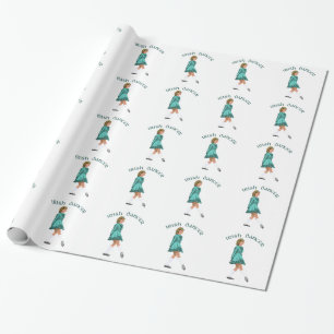Papel De Presente Bailarino Irlandês de Sapato Macio em Turquesa