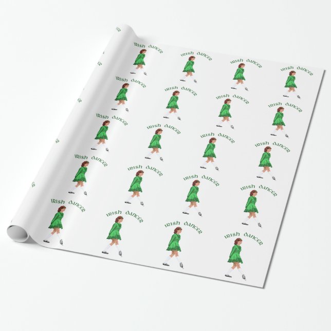 Papel De Presente Bailarino Irlandês de Sapato Macio em Verde (Desenrolado)