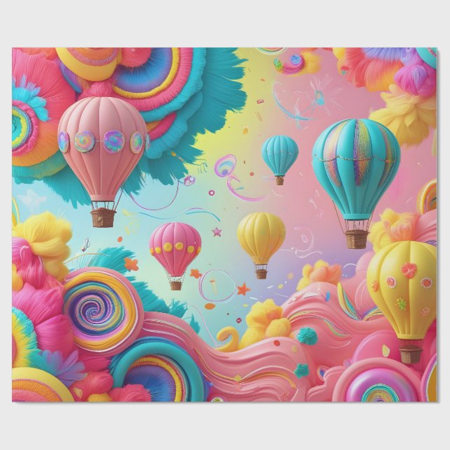 Papel De Presente Balão Alto no Céu (Aberto)