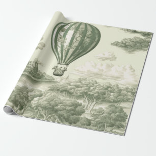 Papel De Presente Balão de Ar Quente da Campina Verde Toalete (1)