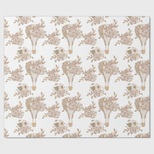 Papel De Presente Balão de ar quente floral doce