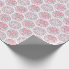 Papel De Presente Balão de Ar Quente Rosa - Stripes Florais
