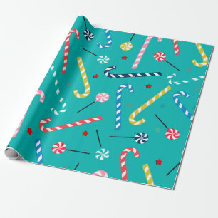 Papel De Presente Balas coloridas Natal 