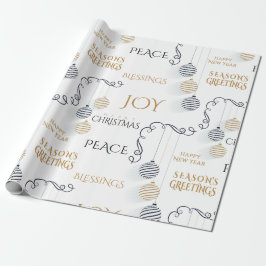 Papel De Presente Balas de férias mínimas Douradas e pretas modernas