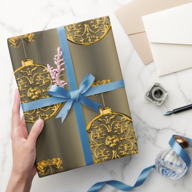 Papel De Presente Balas de Natal de ouro em Bronze (Criador carregado)