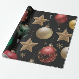 Papel De Presente Balas festivas e estrelas no estilo clássico de fe