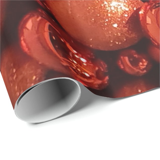 Papel De Presente Balas Vermelhas de decoração de Natal (Ponta do rolo)