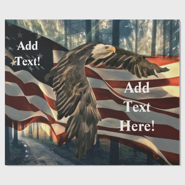 Papel De Presente Bald Eagle American Flag (Aberto)