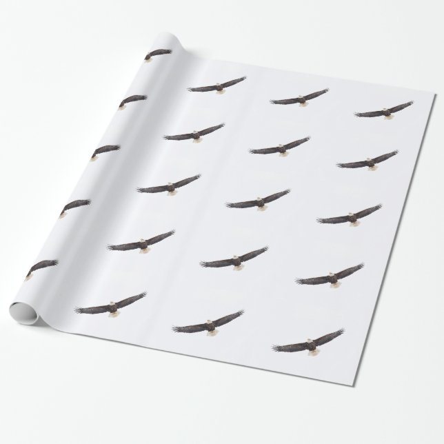 Papel De Presente Bald Eagle em voo (Desenrolado)