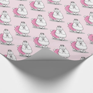Papel De Presente Balé Ballerina Princess Poodle Dog (branco)