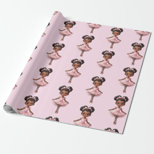 Papel De Presente Balé Ballerina Rosa Negra