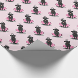 Papel De Presente Balé Engraçado Princesa Black Lab Retriever