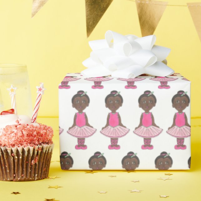 Papel De Presente Balé Rosa Tutu - Professor Ballerina, Aniversário (Festa de aniversário)