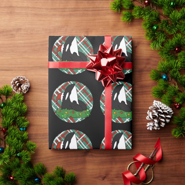 Papel De Presente Baleia Assassina de Orca de Natal (Presente de Natal)