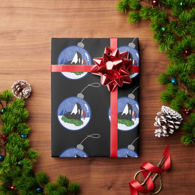 Papel De Presente Baleia Assassina de Orca de Natal (Presente de Natal)