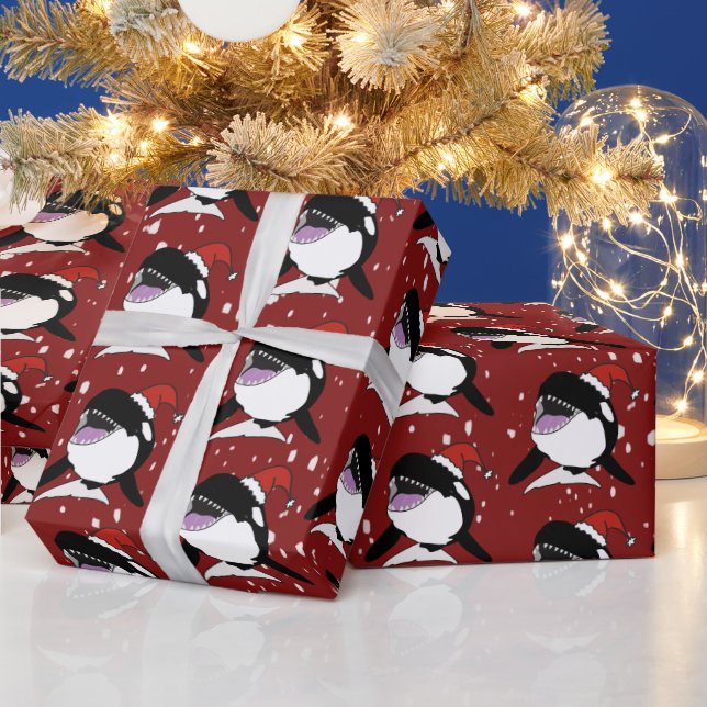 Papel De Presente Baleia Assassina de Orca de Natal (Feriados)
