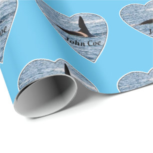Papel De Presente Baleia Assassina Orca John Coe Azul Personalizável