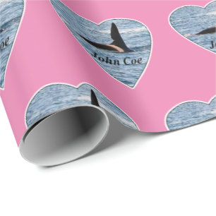 Papel De Presente Baleia Assassina Orca John Coe Rosa Personalizável