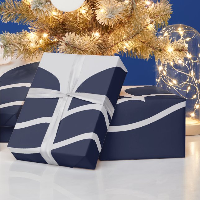 Papel De Presente Baleias Marinho e Cinzas náuticas (Feriados)