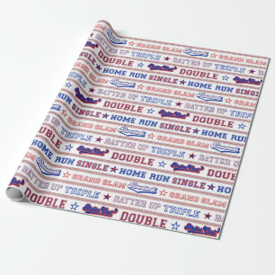 Papel De Presente Ball Stitch - Baseball