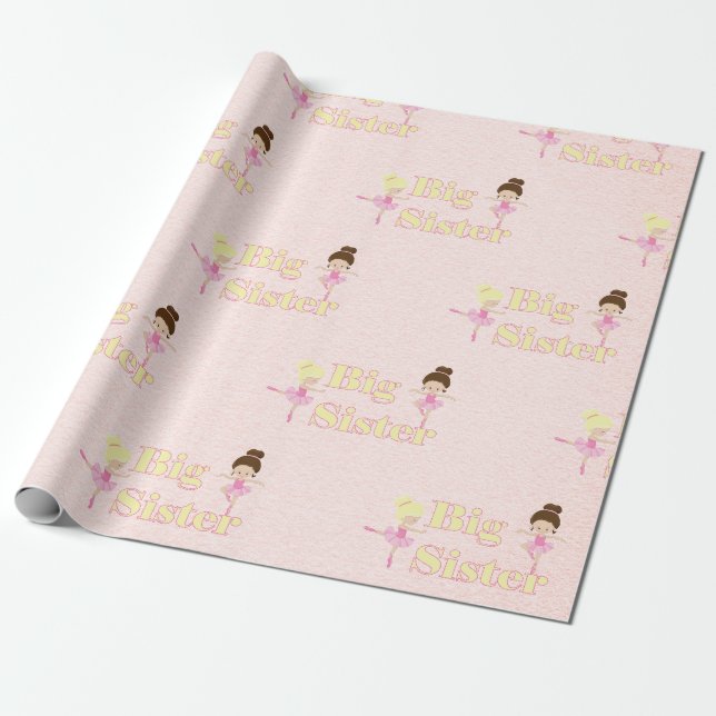 Papel De Presente Ballerina da Irmã Mais Velha Olhar Texturizado (Desenrolado)