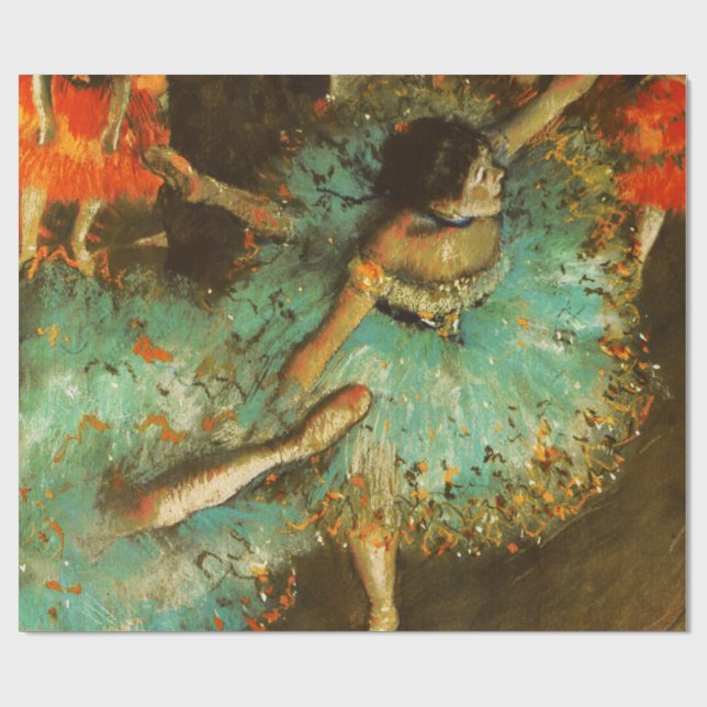 Papel De Presente Ballerina Dance Green Dancer Edger Degas Painting (Aberto)