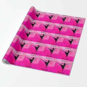 Papel De Presente Ballerina Dance Pink Ombre Sparkle
