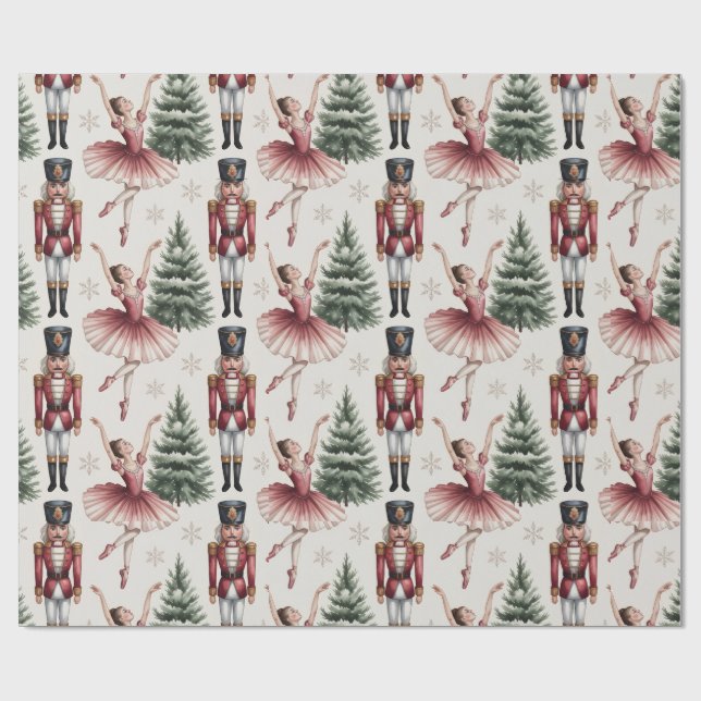 Papel De Presente Ballerina do Quebra-Nozes dançarina de balé árvore (Aberto)