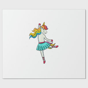 Papel De Presente Ballerina Unicórnio Dança Bailarina Tutu Vestido