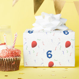 Papel De Presente Balões Brilhantes e Confetti - Aniversário Persona