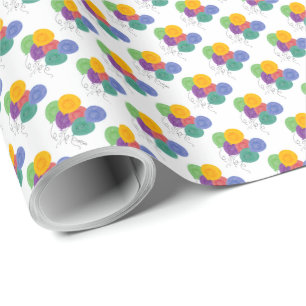 Papel De Presente Balões de Aniversário