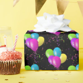 Papel De Presente Balões de aniversário com confete