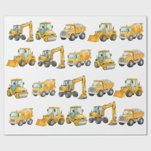 Papel De Presente Balões de Aniversário de Construção   Zona de Aniv