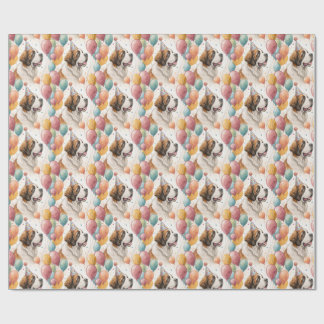 Papel De Presente Balões de Aniversário de São Bernardo Aquarela