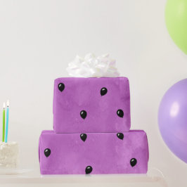 Papel De Presente Balões de Aniversário Pretos na Cor de Água Rosa